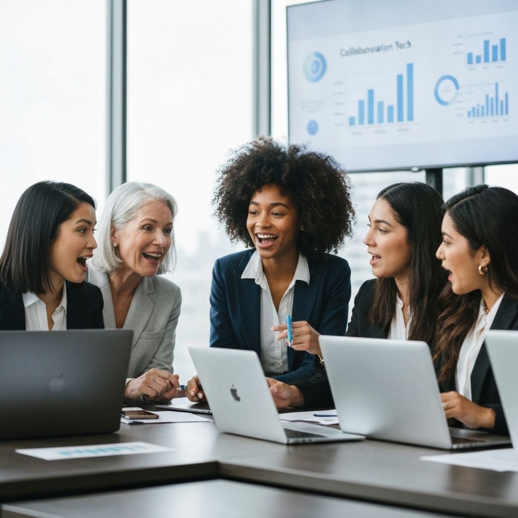 Women tech leaders collaborating